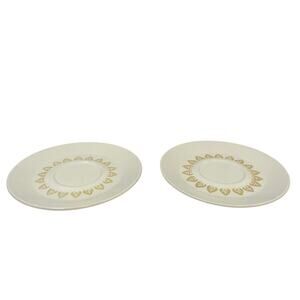 2 Vintage 1960s Sheffield Serenade Small Gold Pattern Ceramic Saucer Plates